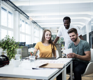 A team of colleagues collaborating together